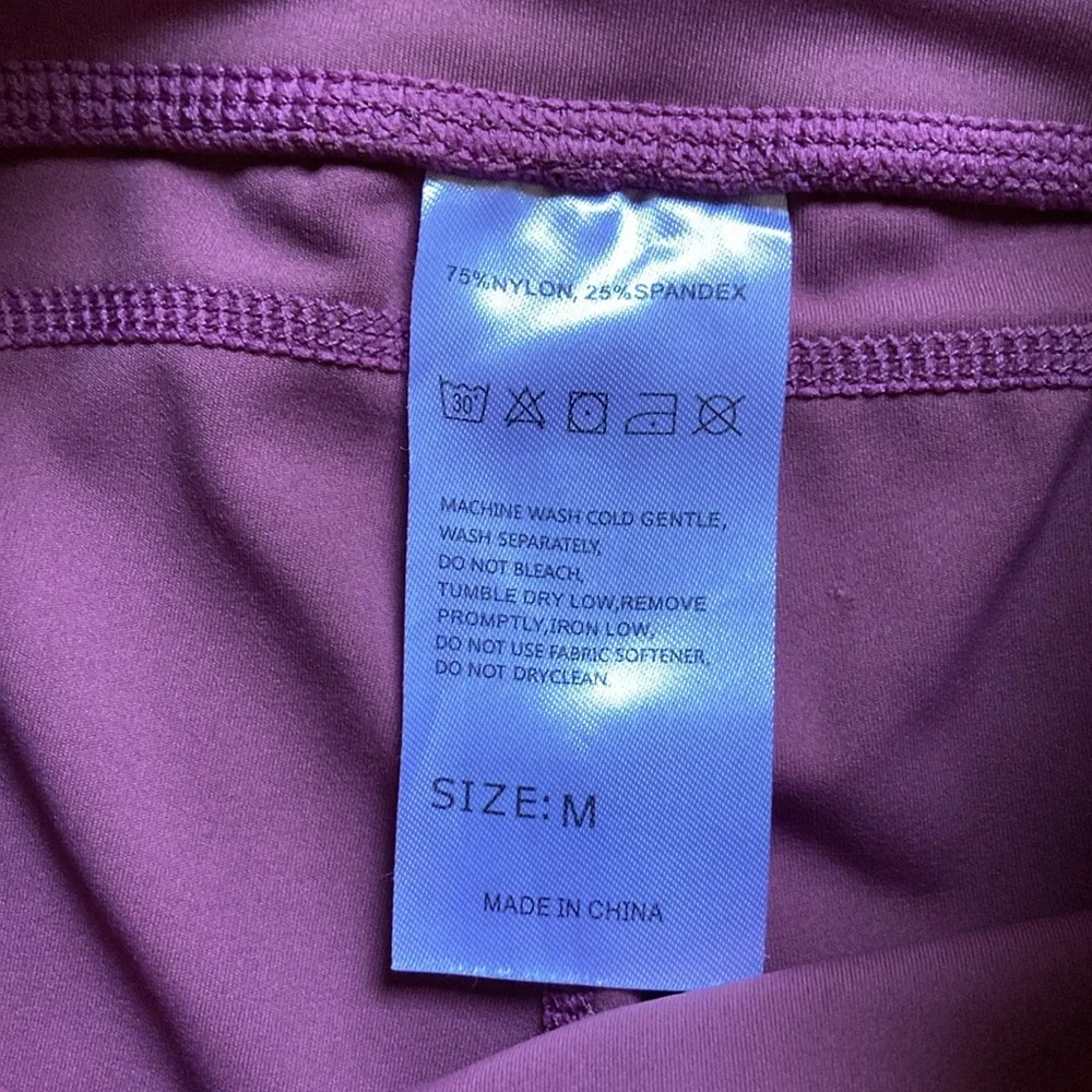 Pink High-Waist Bike Shorts with Stretchy Fabric, women’s size medium - Picture 4 of 8